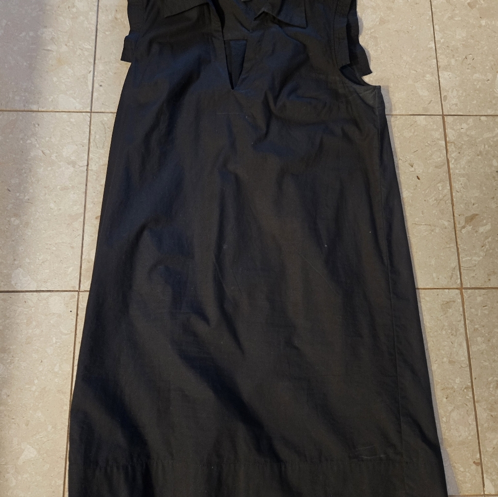 Banana Republic Black Sleeveless Collared Dress Shirt Dress - Small
